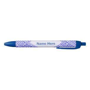 Stylo Noir Grèce et drapeau grec personnalisé en mosaïque