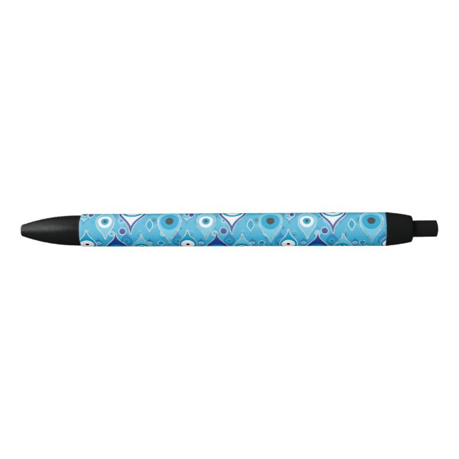 Stylo Noir Grèce Mati Mataki - motif des yeux malveillants de (Devant)
