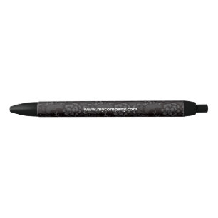 Stylo Noir Gris et noir Vibrant et Gras motif floral