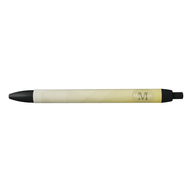 Stylo Noir Gris Jaune ombre Mesh cool Motif Monogramme (Devant)