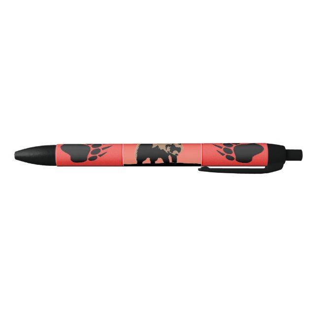 Stylo Noir Grizzly Bear at Sunset - Art original de la faune (Bas)