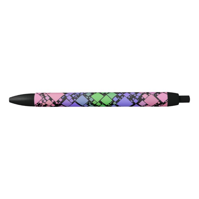 Stylo Noir Groovy Boho Rétro Mod Géométrique Fierté Trigender (Devant)