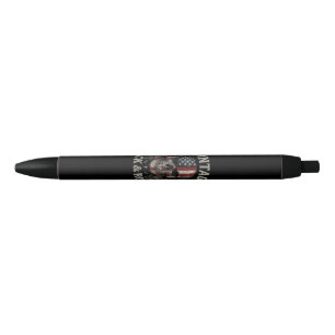 Stylo Noir Guitare Drapeau Américain Crâne Rock Vintage Retro