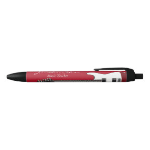 Stylo Noir Guitare du professeur de musique rouge noir et bla