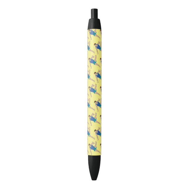 Stylo Noir Gymnaste masculin (devant Vertical)