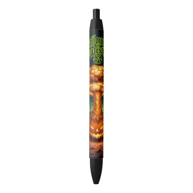 Stylo Noir Halloween de destruction massive Citrouille radioa (devant Vertical)