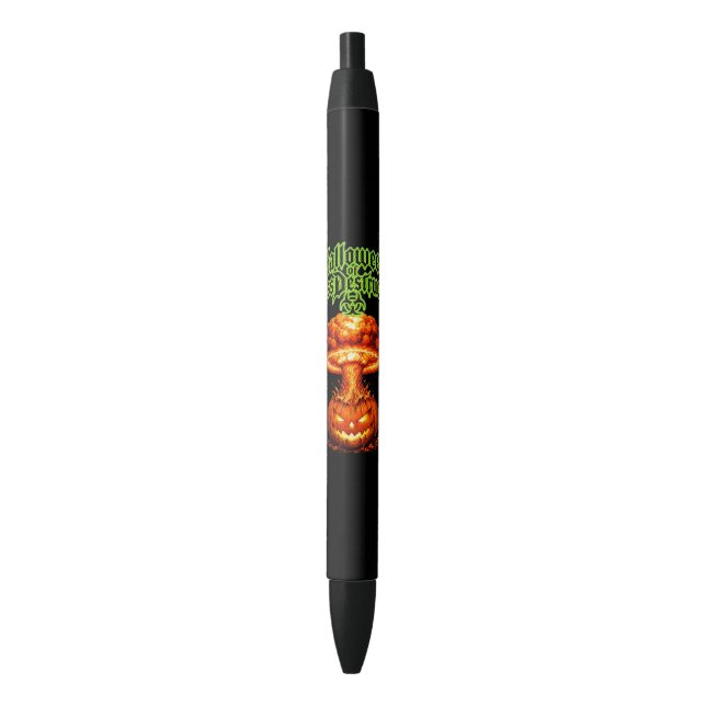 Stylo Noir Halloween de destruction massive Jack-o'-lanterne  (devant Vertical)