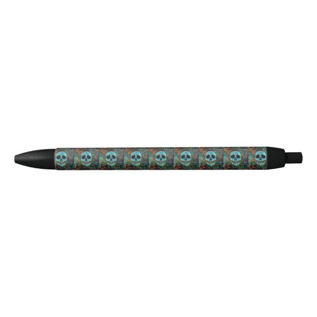 Stylo Noir Halloween Hippie Skull Thunder_cove (Devant)