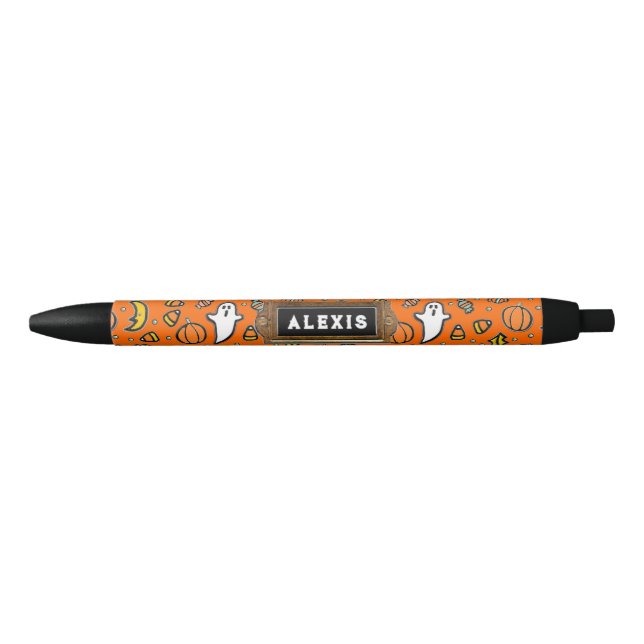 Stylo Noir Halloween personnalisé (Devant)