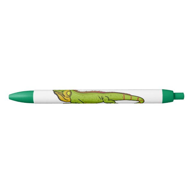Stylo Noir Happy green iguana cartoon (Devant)
