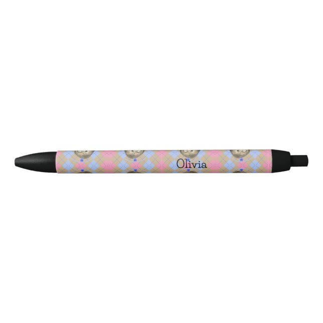 Stylo Noir Hérisson Plaid (Devant)