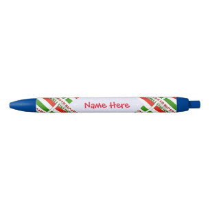 Stylo Noir Hongrie Hongroise Drapeau Carrelé Rouge Personnali