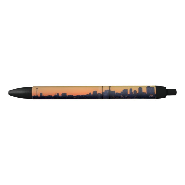 Stylo Noir Horizon du centre de Seattle Washington (Devant)