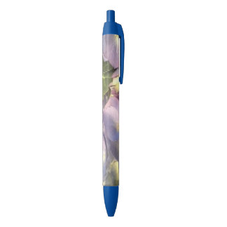 Stylo Noir Hortensias bleus