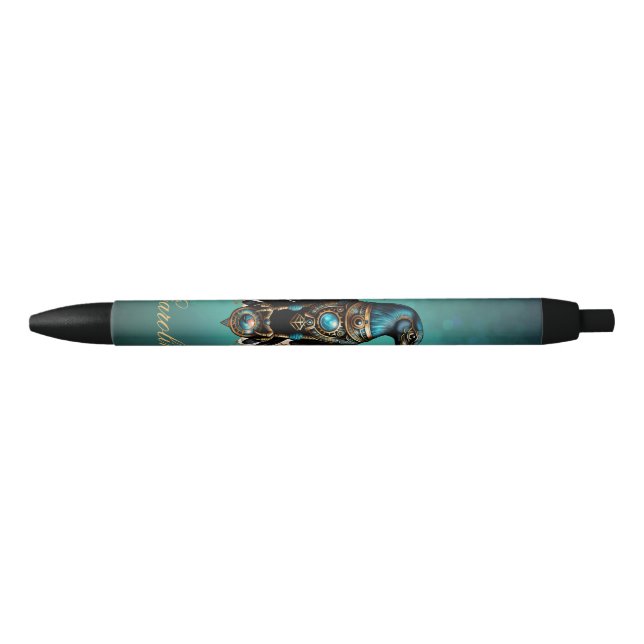 Stylo Noir Horus le dieu faucon. (Devant)