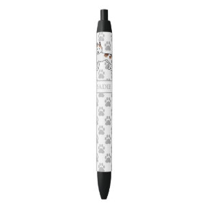 Stylo Noir Husky Sibérien pie tachetée rouge dessin animé de