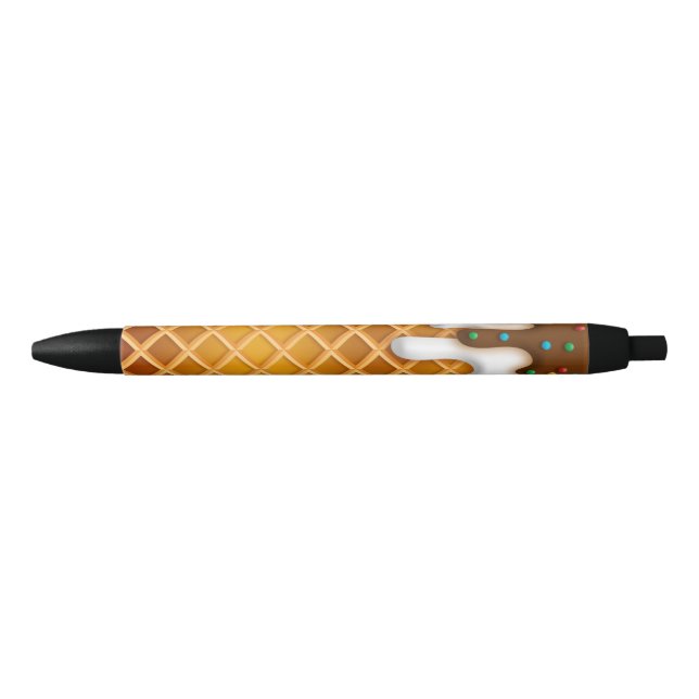 Stylo Noir Ice Cream Drip Gaufle Cone Chocolate And Vanilla (Devant)