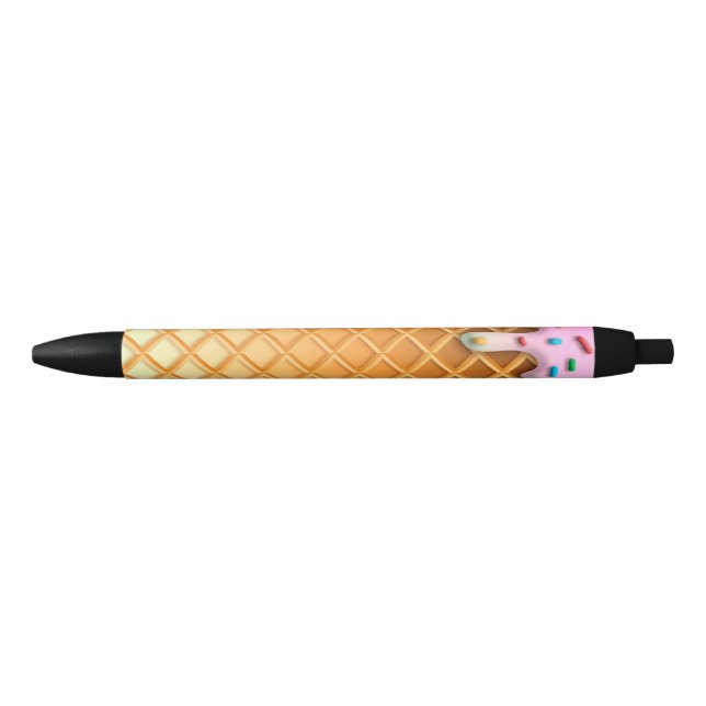 Stylo Noir Ice Cream Drip Waffle Cone Pink With Sprinkles (Devant)
