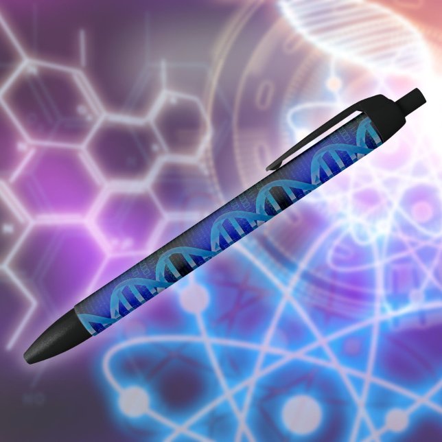 Stylo Noir ID ADN Science Médicale Bleue (DNA ID Blue Medical Science Black Ink Pen)
