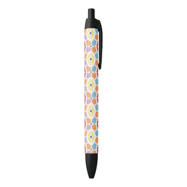 Stylo Noir Ikat coloré de diamants géométrique (Bas (Vertical))