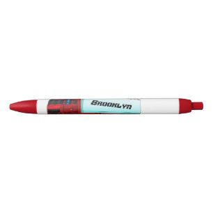 Stylo Noir Illustration de camion remorque rouge