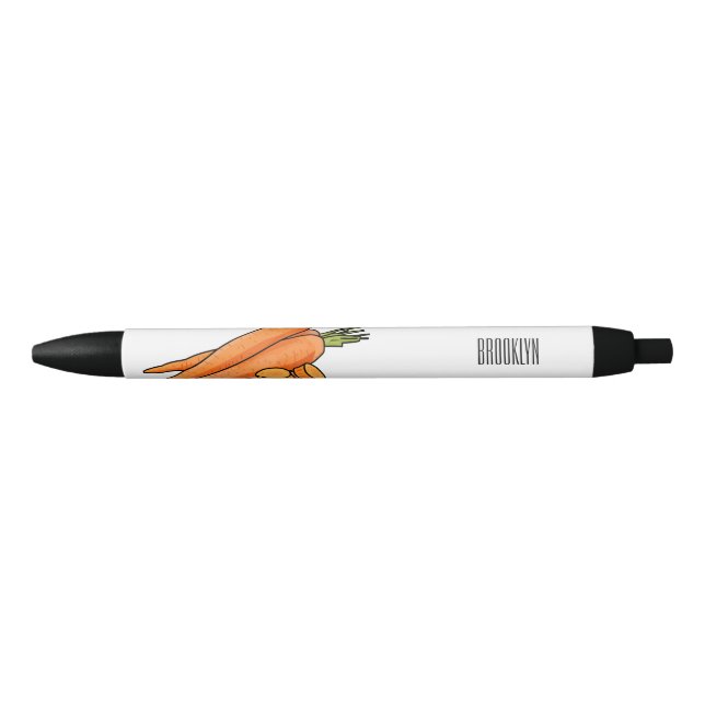 Stylo Noir Illustration de carotte (Devant)