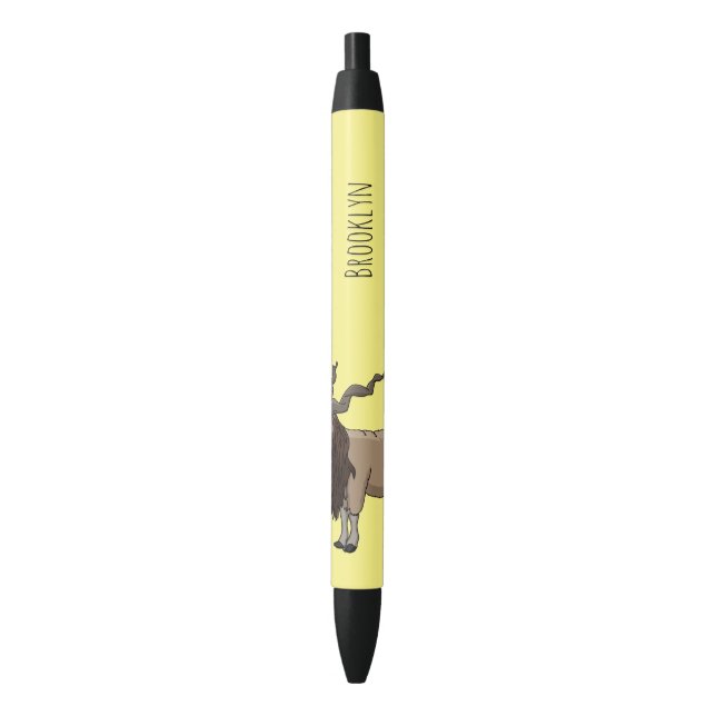 Stylo Noir Illustration de chèvre de Markhor (devant Vertical)