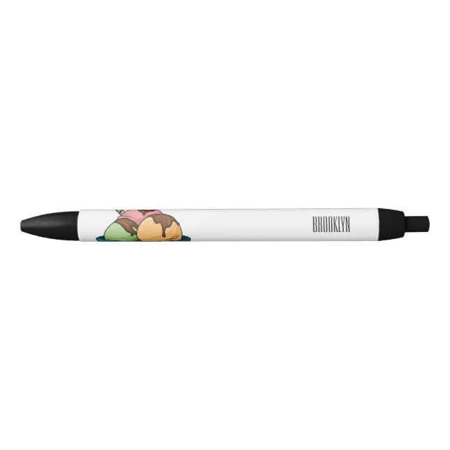 Stylo Noir Illustration de crème glacée (Devant)