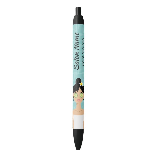 Stylo Noir Illustration de femme spa Spa personnalisé (devant Vertical)