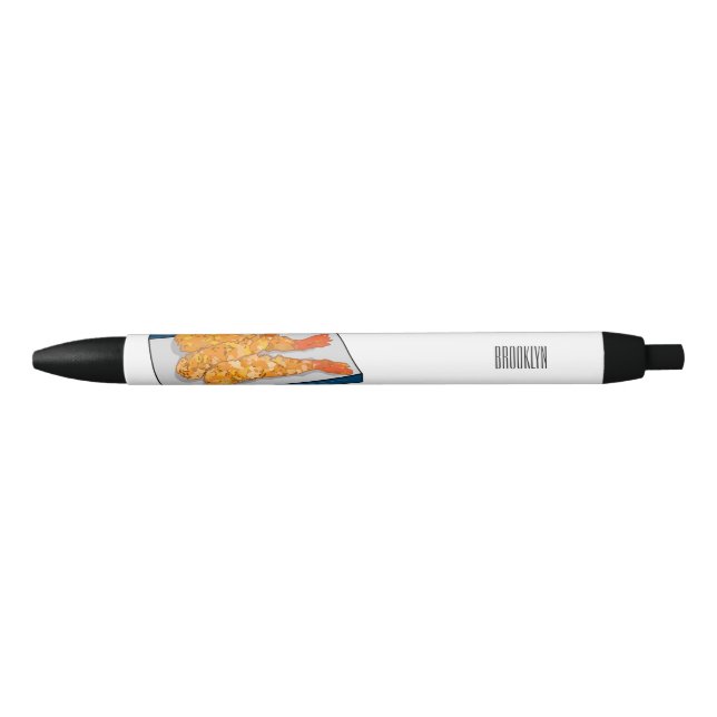 Stylo Noir Illustration de la tempura crevette (Devant)