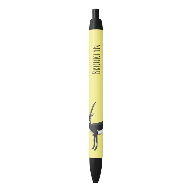 Stylo Noir Illustration de l'antilope Blackbuck (devant Vertical)