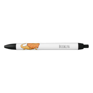 Stylo Noir Illustration de lézard à collerette orange de styl