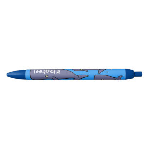 Stylo Noir Illustration de mignonne migratrice de baleines à
