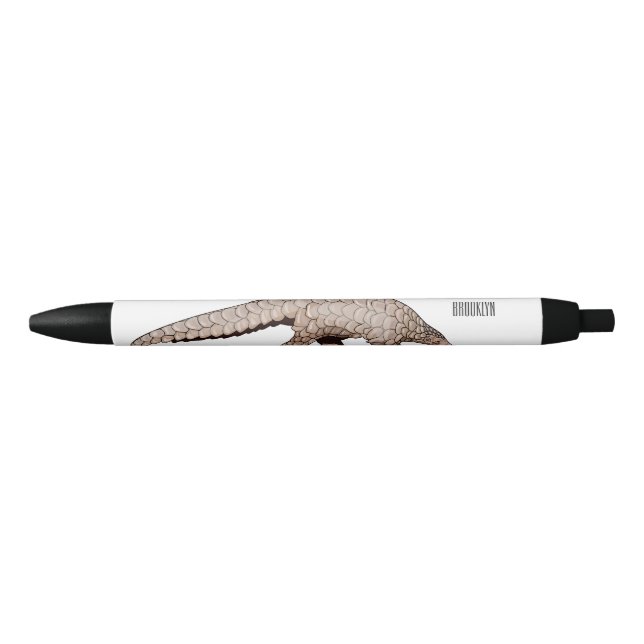 Stylo Noir Illustration de Pangolin (Devant)