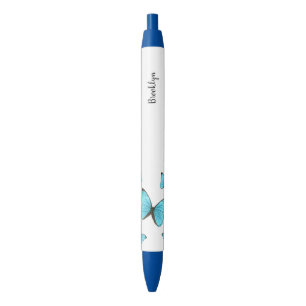 Stylo Noir Illustration de papillons Morpho