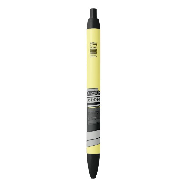 Stylo Noir Illustration de poêle électrique (devant Vertical)