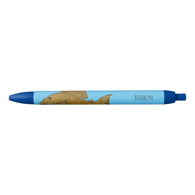 Stylo Noir Illustration de poisson Pleco (Devant)