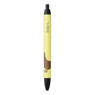 Stylo Noir Illustration de poulet à la polis chamois