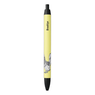 Stylo Noir Illustration de poulet Sebright en dessin animé