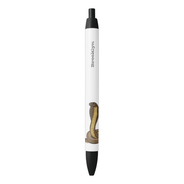 Stylo Noir Illustration de serpent à cobra Brown (devant Vertical)