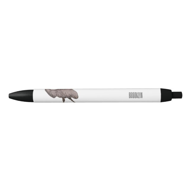 Stylo Noir Illustration d'Emu bird (Devant)