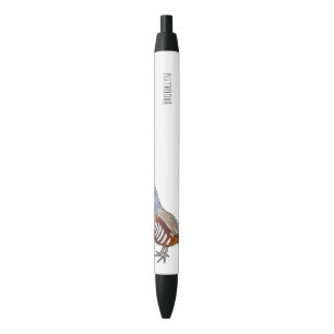 Stylo Noir Illustration d'oiseau de caille de montagne