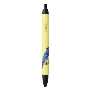 Stylo Noir Illustration d'oiseau de jay bleu