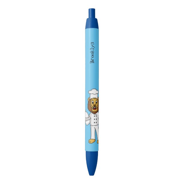 Stylo Noir Illustration du chef mignon lion (devant Vertical)