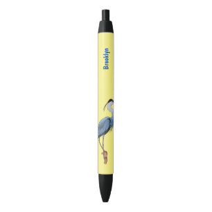 Stylo Noir Illustration du grand héron bleu