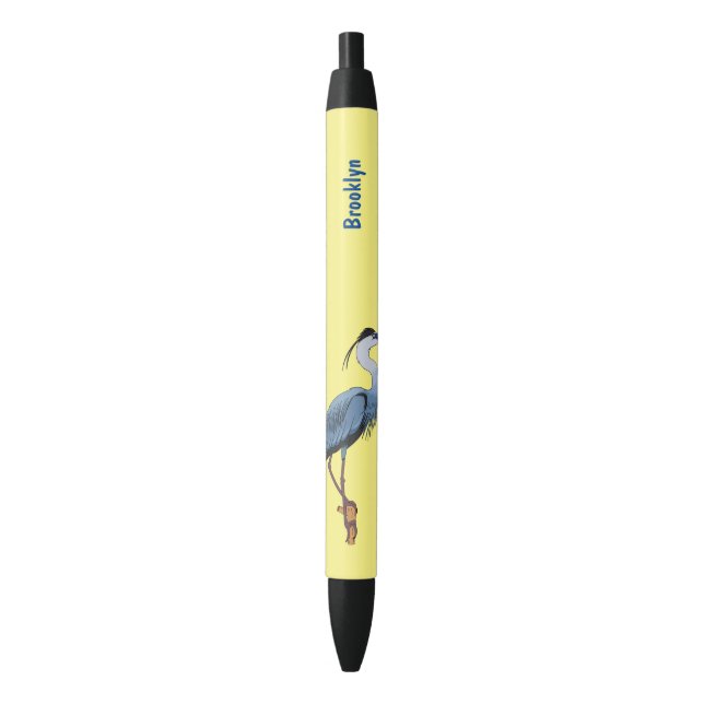 Stylo Noir Illustration du grand héron bleu (devant Vertical)