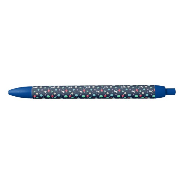 Stylo Noir Illustration du Motif spatial (Devant)