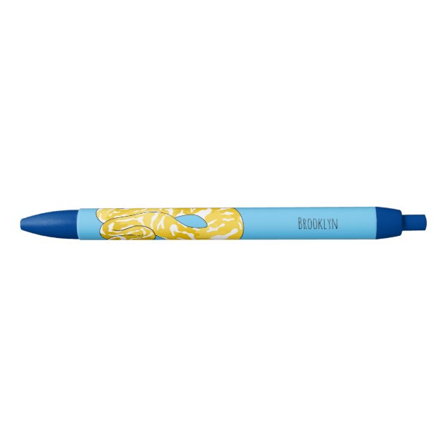 Stylo Noir Illustration du serpent python birman (Devant)