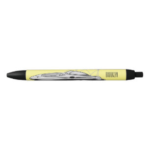 Stylo Noir Illustration d'un bateau à moteur