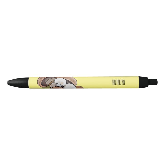 Stylo Noir Illustration d'un champignon (Devant)
